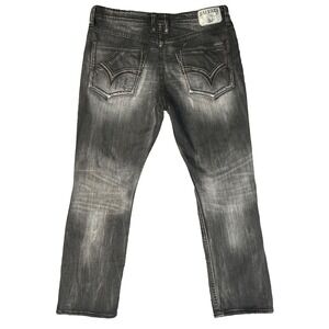 Salvage Buckle Mayhem Straight Jeans SLVG Stretch Denim Men 36x31 Black $104